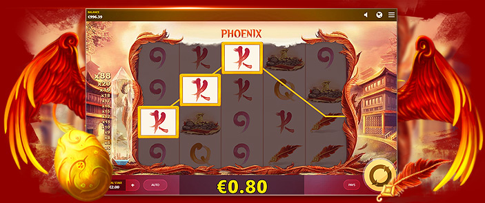 Machine à sous bandit manchot virtuel Red Phoenix Rising de Red Tiger Machine à sous bandit manchot virtuel Red Phoenix Rising de Red Tiger