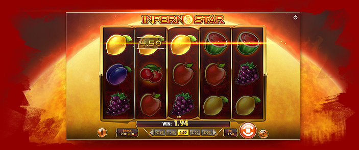 Utilisez la puissance du soleil dans la machine à sous Inferno Star de Play'n Go ! Utilisez la puissance du soleil dans la machine à sous Inferno Star de Play'n Go !