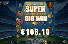 Mega jackpot du jeu d'argent Football Glory !