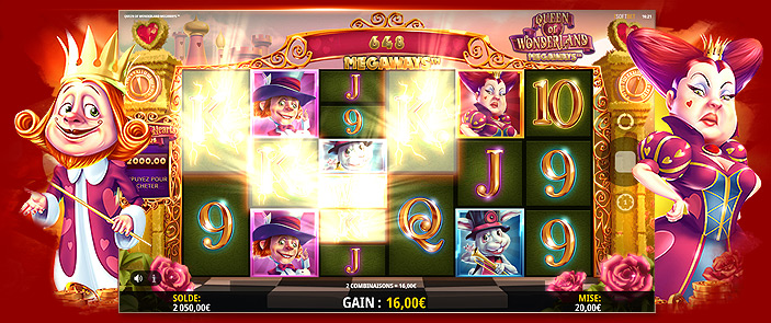 Nouvelle machine à sous en cascade Megaways™ d'iSoftBet Queen of Wonderland Nouvelle machine à sous en cascade Megaways™ d'iSoftBet Queen of Wonderland