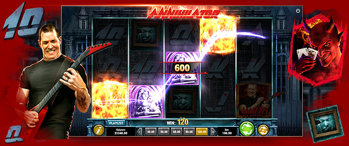 Let's Rock ! Atomisez tous les bonus avec la machine à sous payante en argent réel Annihilator Let's Rock ! Atomisez tous les bonus avec la machine à sous payante en argent réel Annihilator