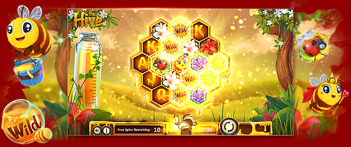Récoltez du miel pour des bonus incroyables en argent réel sur la machine à sous The Hive ! Récoltez du miel pour des bonus incroyables en argent réel sur la machine à sous The Hive !
