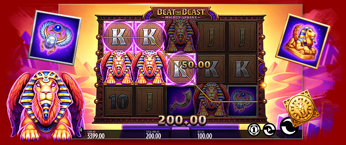 Répondez aux énigmes du Sphinx pour obtenir des gains en argent réel sur ce jeu Thunderkick 