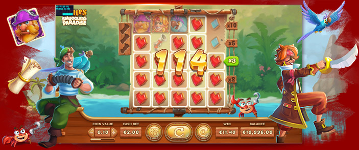 Gagnez de l'argent réel sur la machine à sous payante Pirates Smugglers Paradise ! Gagnez de l'argent réel sur la machine à sous payante Pirates Smugglers Paradise !