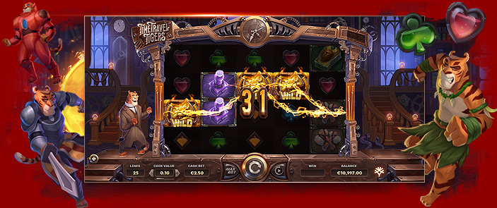 Voyagez au travers des époques à la recherche de bonus incroyables sur Time Travel Tigers ! Voyagez au travers des époques à la recherche de bonus incroyables sur Time Travel Tigers !