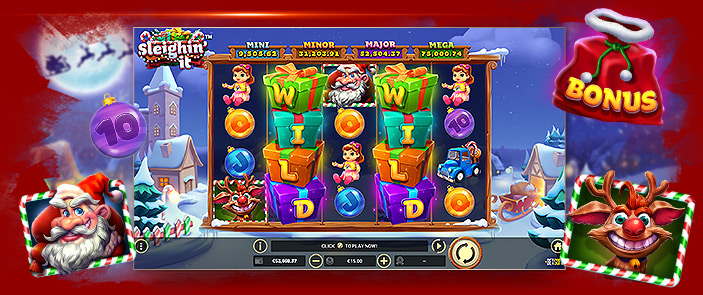 La machine à sous de Noël édition 2022 est arrivée : Sleighin'it de Betsoft Gaming !