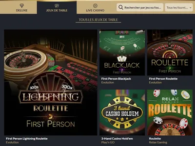 Les jeux de table du casino Tortuga