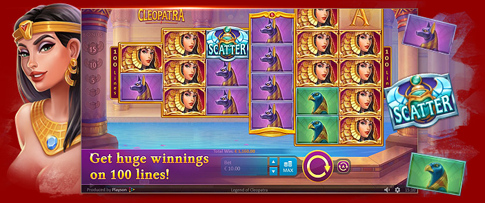 Machine à sous Egyptienne : Legend of Cleopatra de Playson Machine à sous Egyptienne : Legend of Cleopatra de Playson
