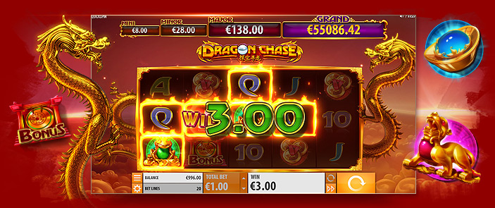 La machine à sous Dragon Chase vous offre un jackpot progressif bonus en euros ! La machine à sous Dragon Chase vous offre un jackpot progressif bonus en euros !