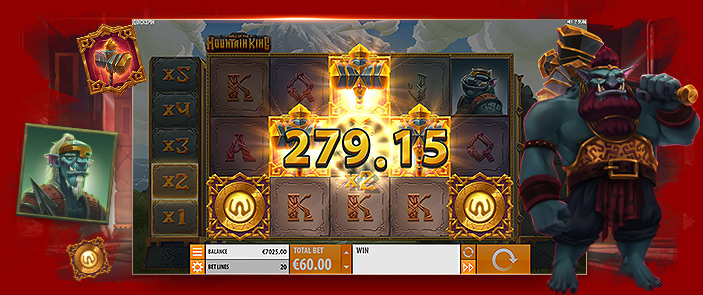Avec le jeu de casino Hall of the Mountain King, gagnez jusqu'à 7000x votre mise ! Avec le jeu de casino Hall of the Mountain King, gagnez jusqu'à 7000x votre mise !