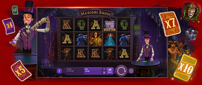 Machine à sous vidéo Marioni Show par Playson Machine à sous vidéo Marioni Show par Playson