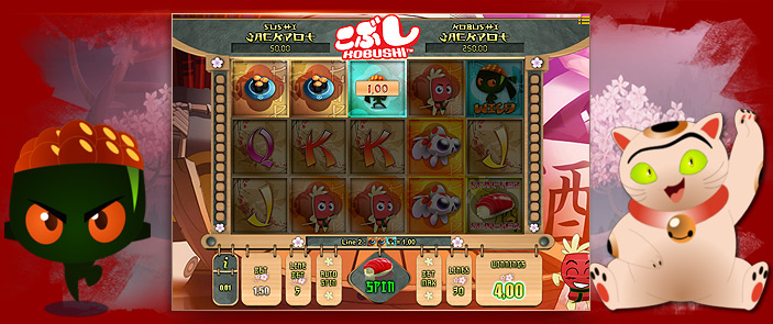 Machine à sous thème restaurant japonais avec bonus : Kobushi Machine à sous thème restaurant japonais avec bonus : Kobushi