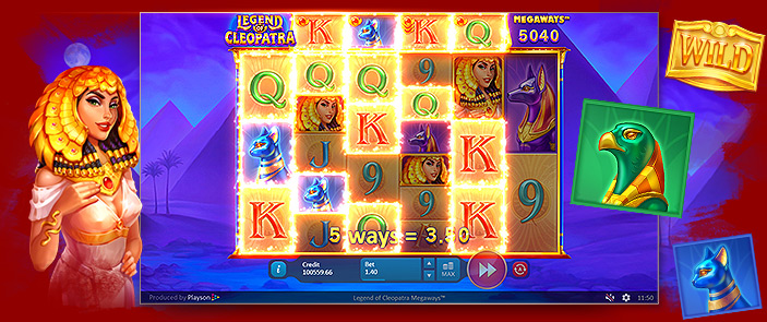 Legend of Cleopatra MEGAWAYS™ la nouvelle machine à sous de casino mobile Playson